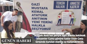 BELEDİYE, ATATÜRK ANITI’NIN YERİ İÇİN ANKET BAŞLATTI