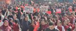 Afyonkarahisar’da öğrenci ve öğretmenlerden Gazze yürüyüşü